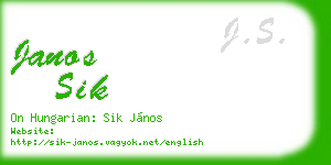 janos sik business card